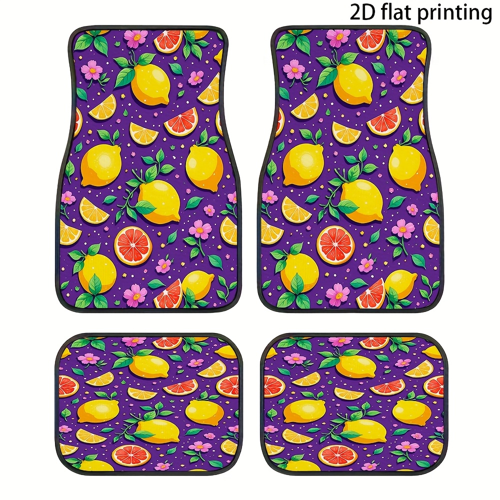 Interior Design Illustrated - 4pcs Car Floor Mats, Lemon And