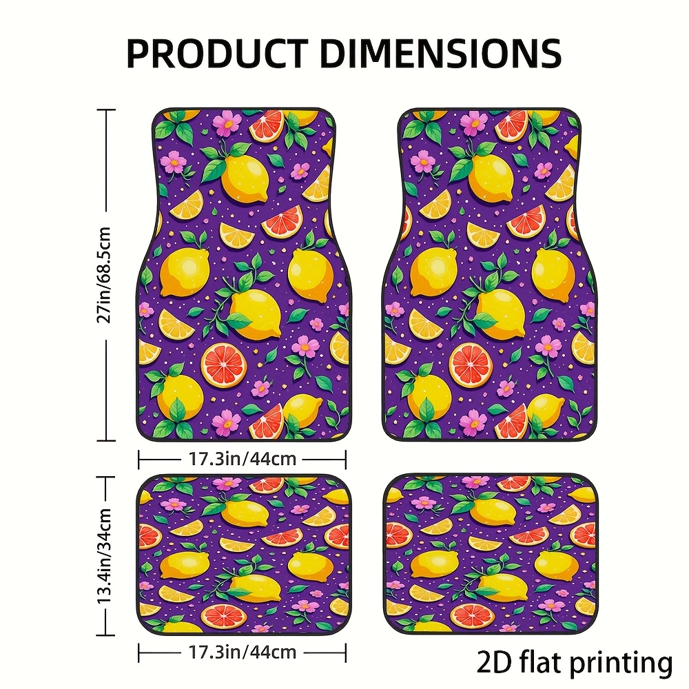 4pcs Car Floor Mats, Lemon And - đánh giá và giá Interior Design Illustrated