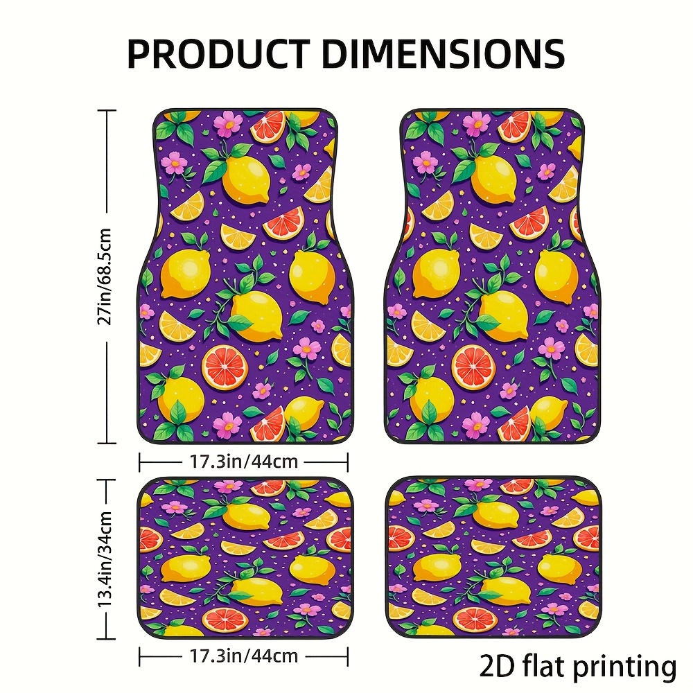 4pcs Car Floor Mats, Lemon And - đánh giá và giá Interior Design Illustrated