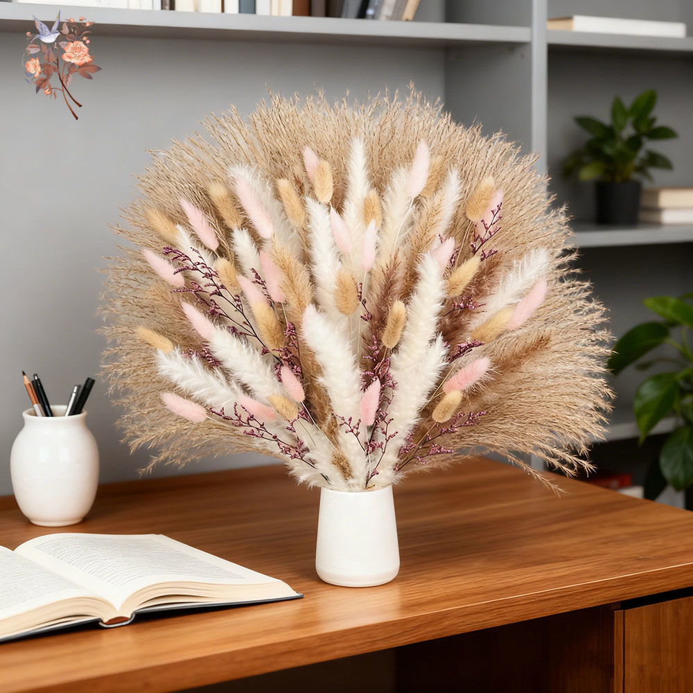 Fluffy Pampas Rabbit Tails Gra - đánh giá và giá Dried Pampas Bundle