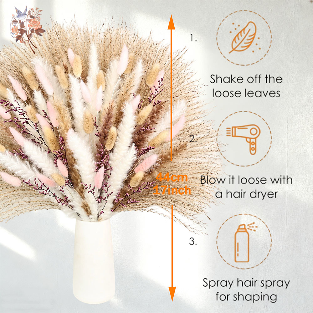 Fluffy Pampas Rabbit Tails Gra - đánh giá và giá Dried Pampas Bundle