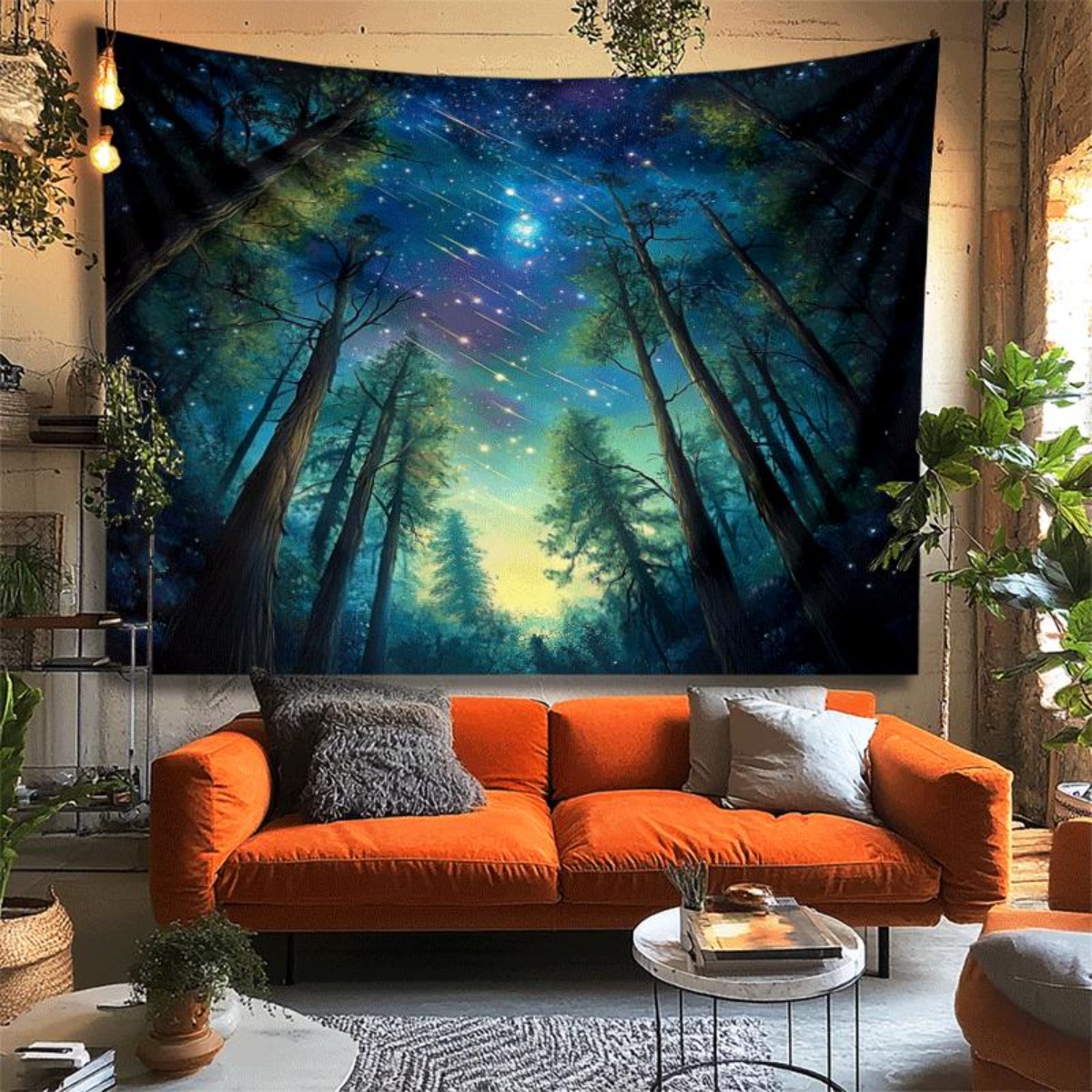 Starry Night Forest Sky Wall T - đánh giá và giá Interior Design Hd