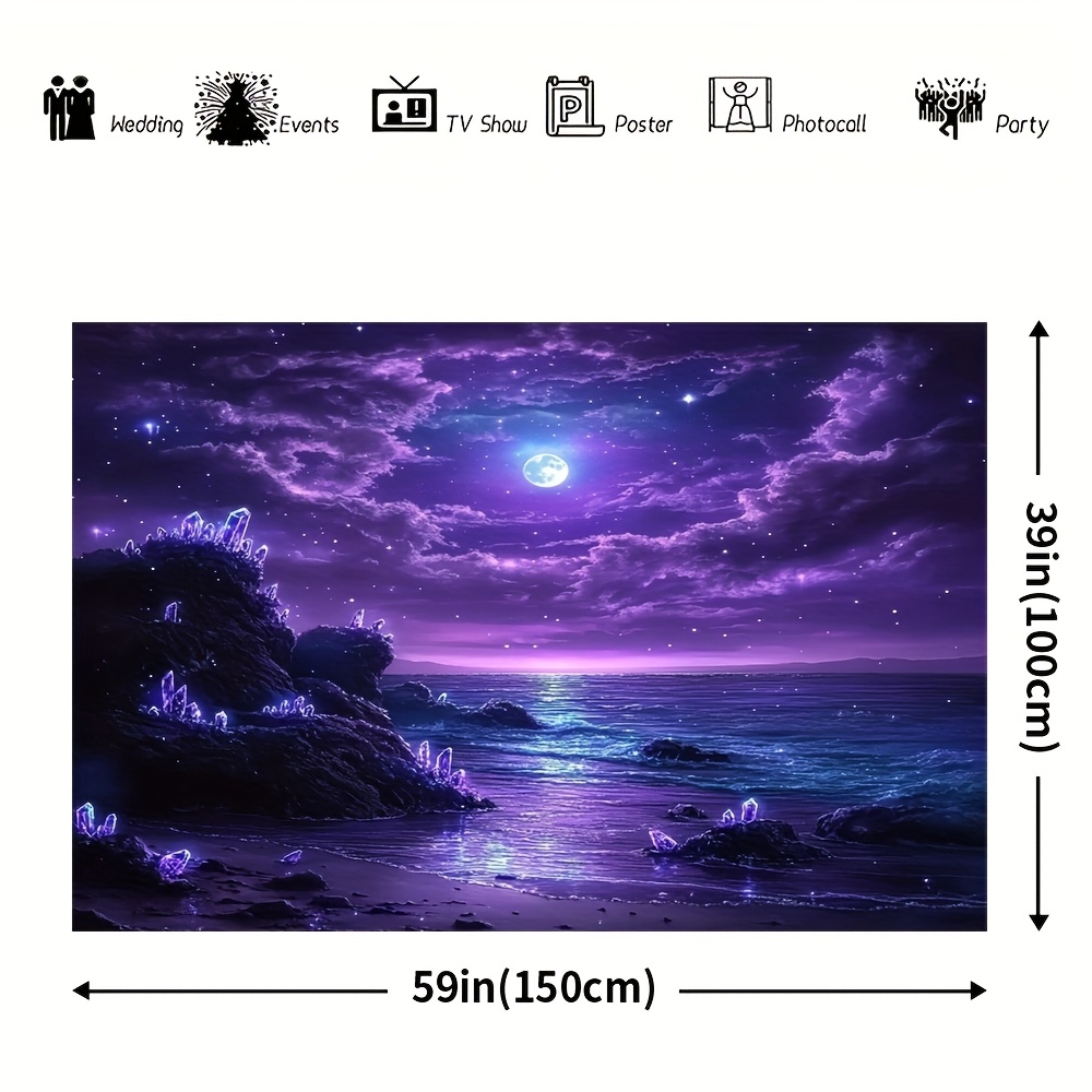 Purple Moon Ocean Night Wall M - đánh giá và giá Interior Design Hd