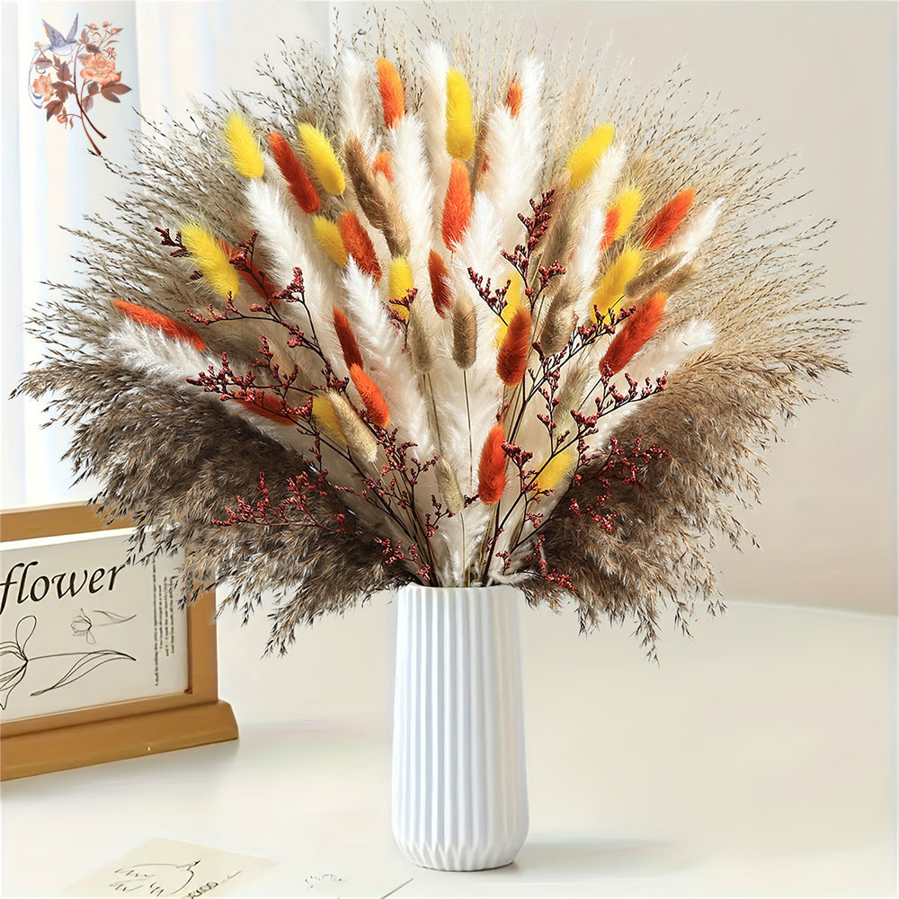 85 Pieces Natural Fluffy Autum - đánh giá và giá Dried Pampas Bundle