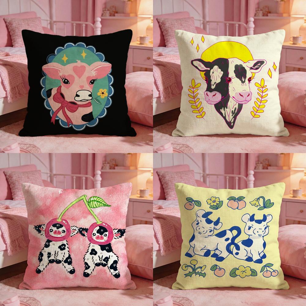 Cute Cow Illustration Cushion  - đánh giá và giá Interior Design Illustrated