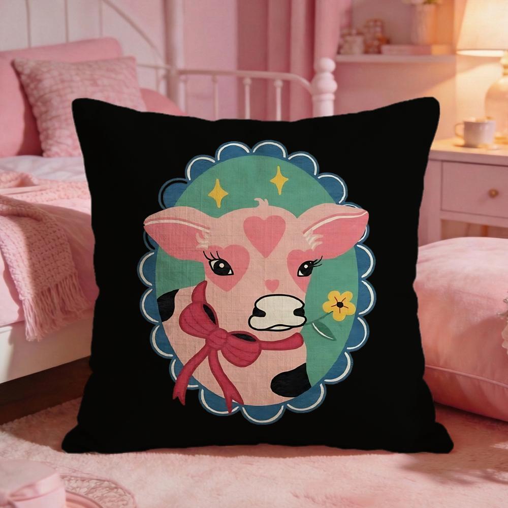 Cute Cow Illustration Cushion  - đánh giá và giá Interior Design Illustrated