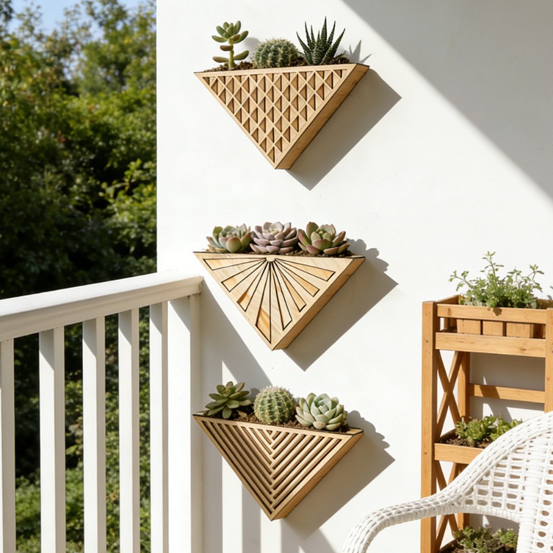 1pcs Light Wood Geometric Line - đánh giá và giá Geometric Shelf Triangle